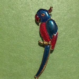 Parrot Pin. Cute multicolored pin back parrot.